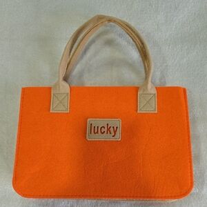 Lucky Brand Orange & Tan Felt Tote